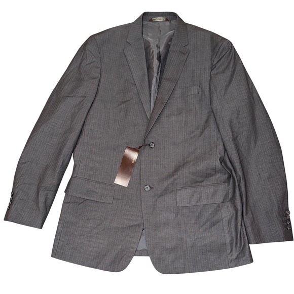 Perry Ellis Other - Perry Ellis Mens 42R Classic Fit Suit Jacket Blazer Pewter Heather Pinstripe NWT